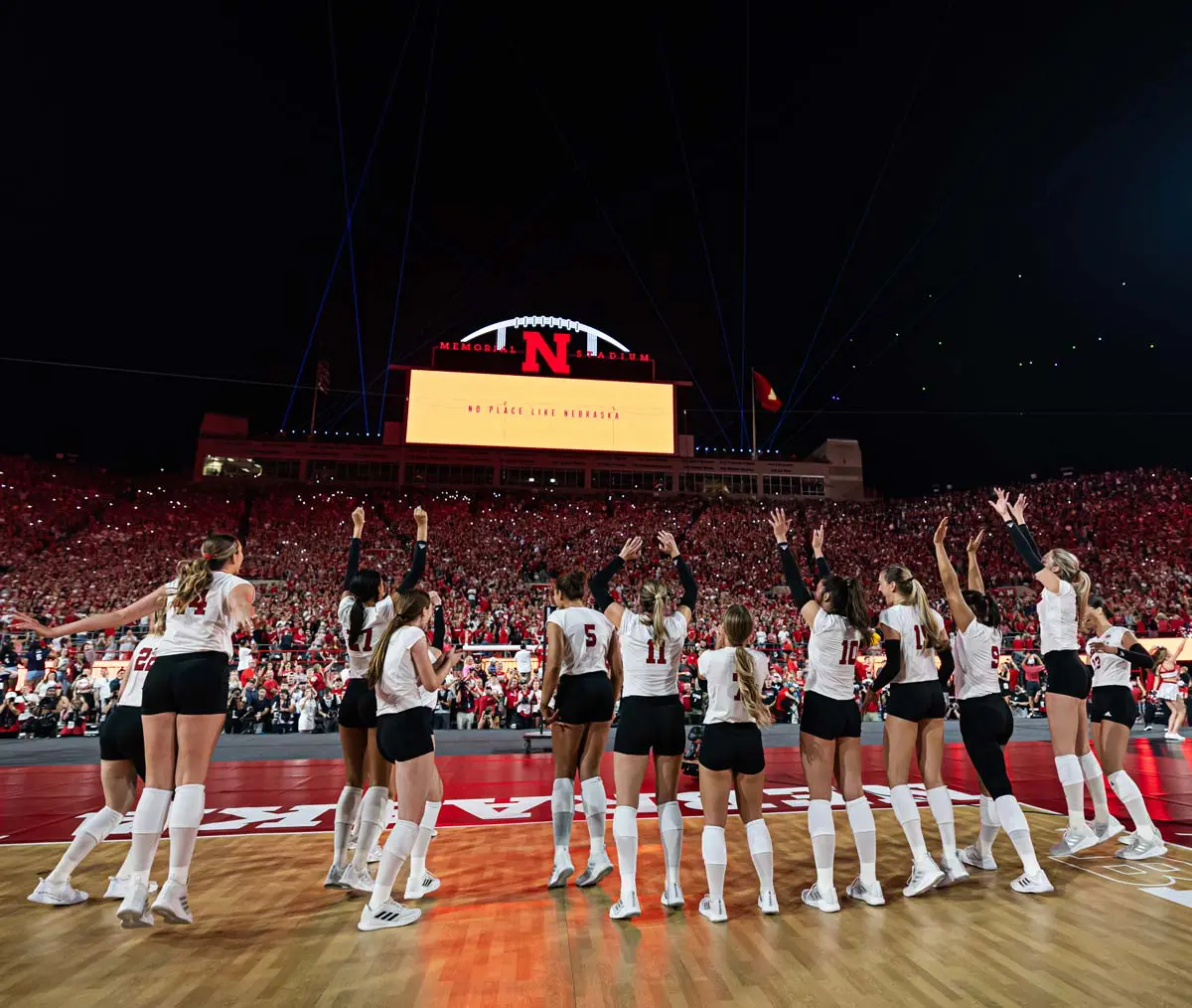 volleyball team on the court