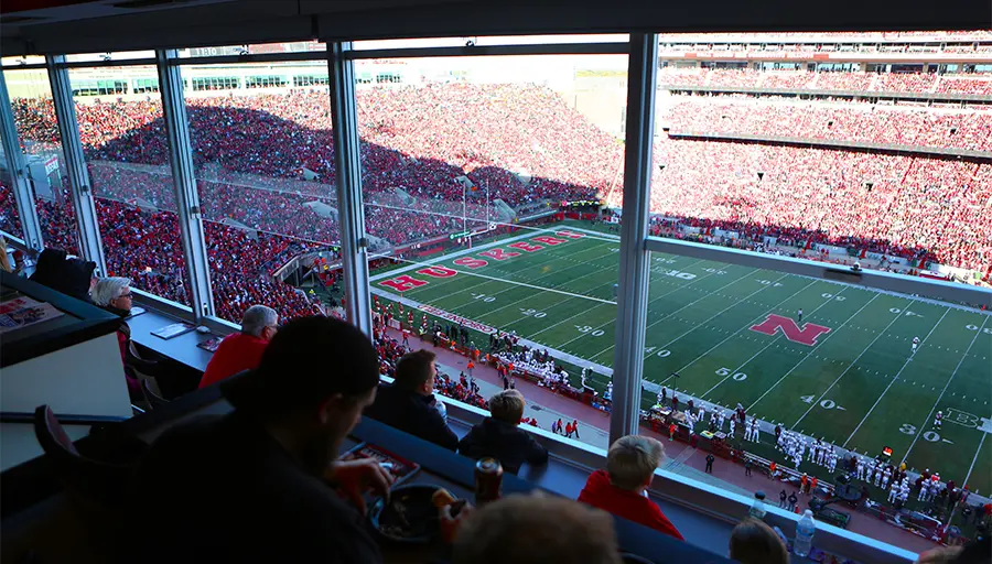 Fans cheering in the stands