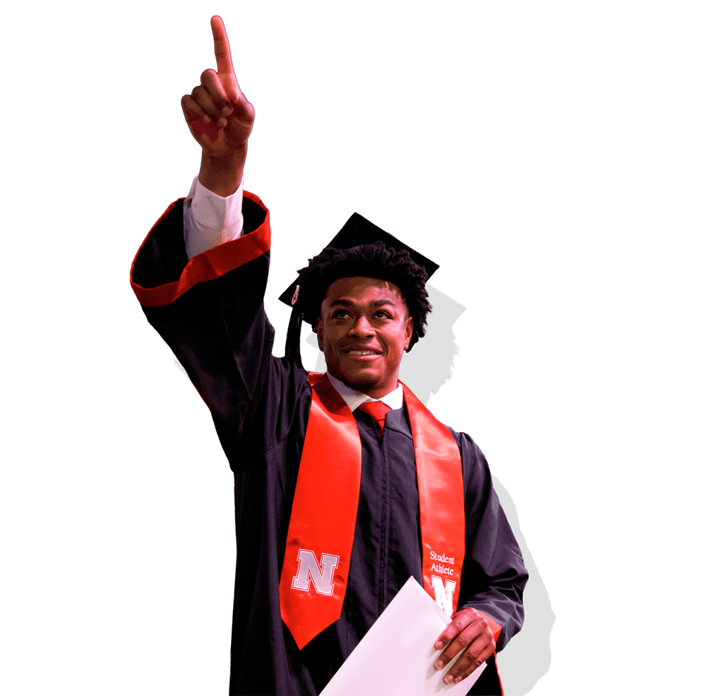 Graduate holding diploma